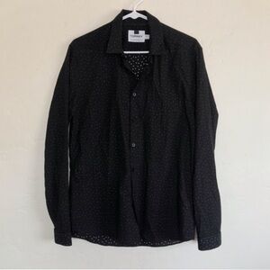 Topshop Men’s Black & White Star Print Button Down Shirt Medium